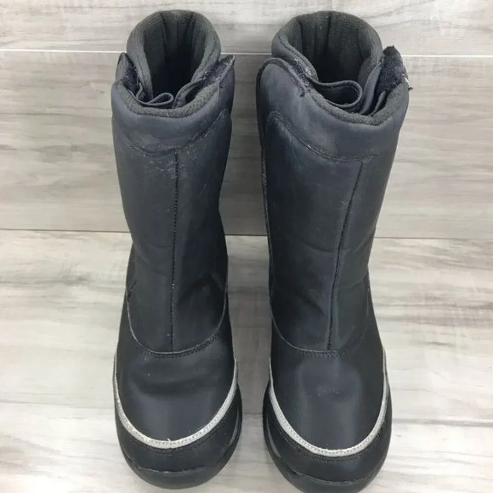 Lands End Boots Youth 5 Black Snow Winter Hook and Loop